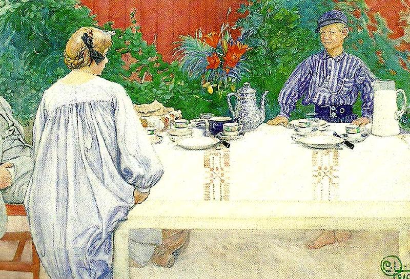 Carl Larsson vid frukostbordet